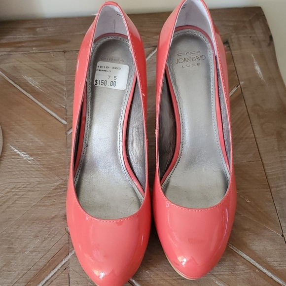 Tangerine patent leather platform heels - Picture 2 of 4